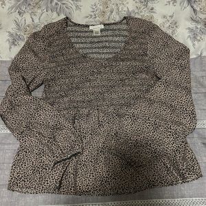 Long Sleeve Cheetah Print Shirt